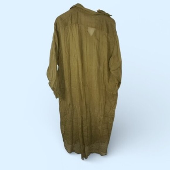 Mes Demoiselles Cotton Oversized Sheer Shirt – Olive Size 1 , FR 38/40 US 10 - Picture 2 of 9